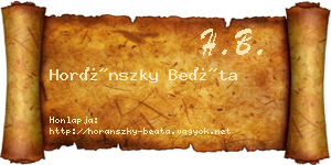 Horánszky Beáta névjegykártya